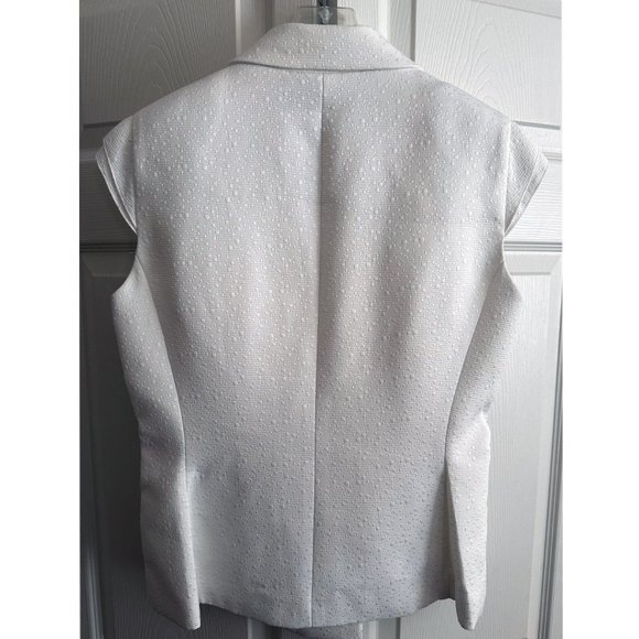 Antonio Melani Cap Sleeve Fitted Jacket, Size 6, White Pattern - Picture 2 of 5